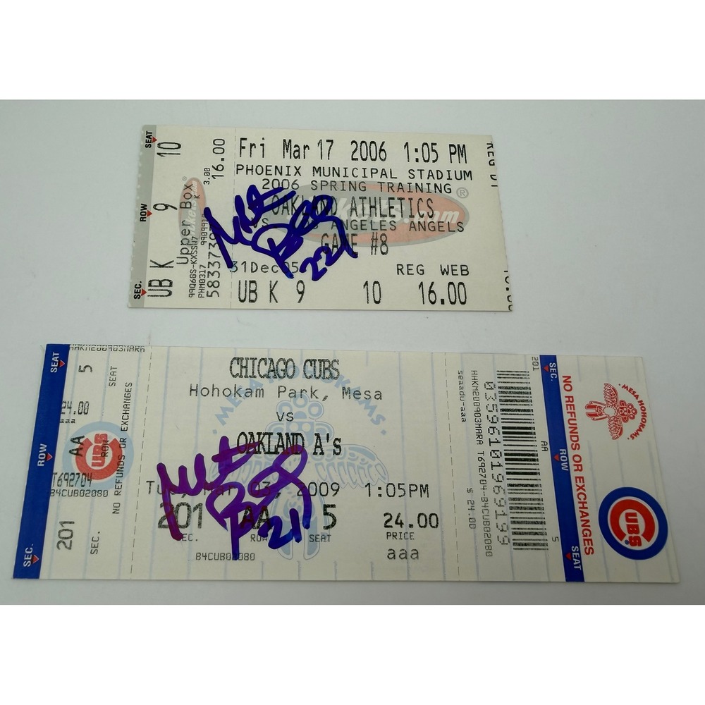 Milton Bradley Signed Ticket Stub Lot 2006 2009 Chicago Cubs Oakland Athletics